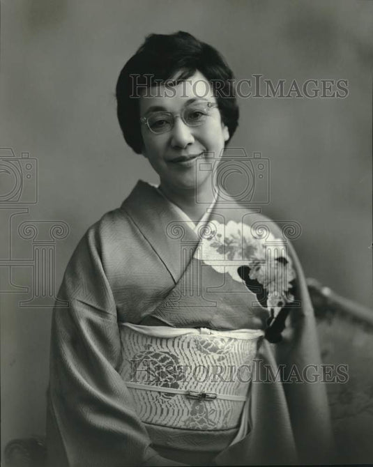 1967 Press Photo Mrs. Eisaku Sato, wife of the Japanese Prime Minister. - Historic Images