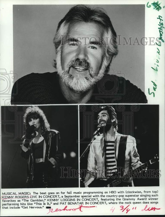 1983 Press Photo Musicians on HBO Concert Specials - Historic Images