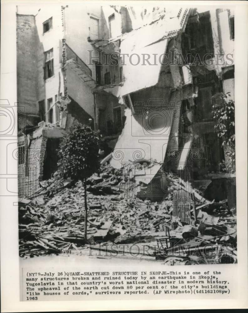 1963 A large structure is destroyed in an earthquake in Yugoslavia-Historic Images