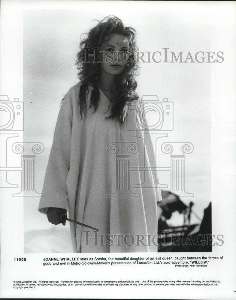 1988 Press Photo Actress Joanne Whalley stars as Sorsha in "Willow" - Historic Images