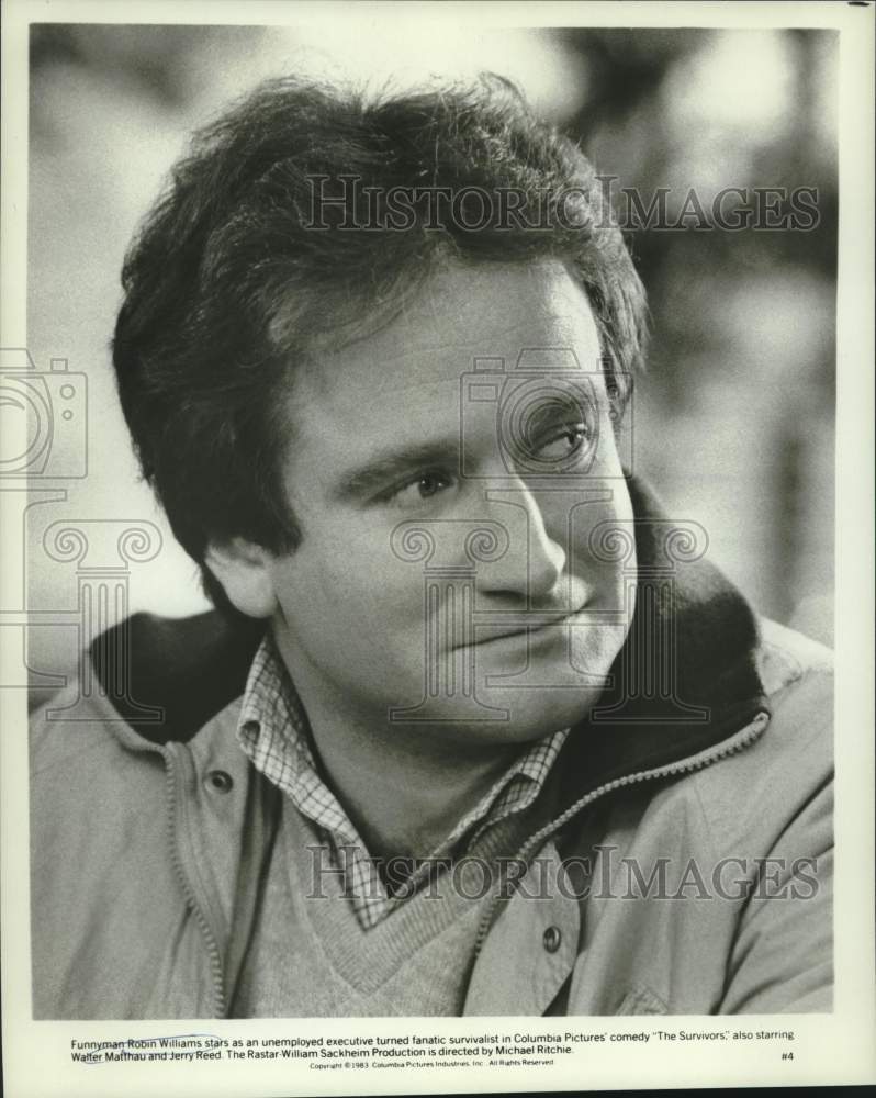 1983 Press Photo Actor Robin Williams of "The Survivors" - Historic Images