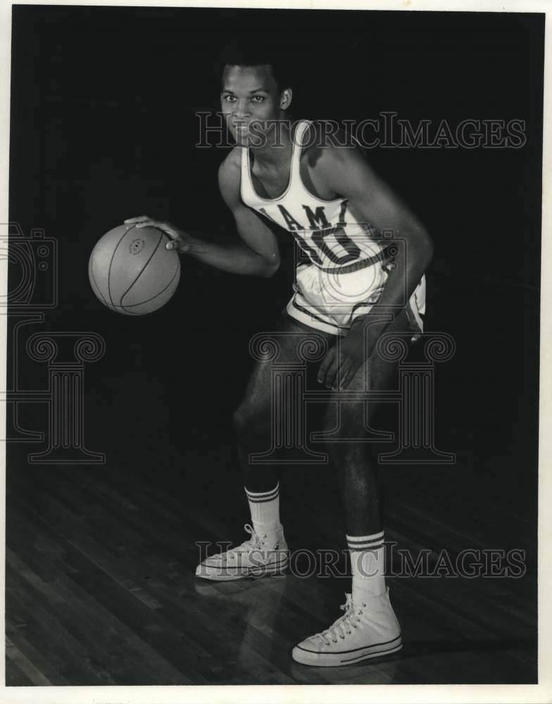 1969 Miami basketball player Gerald Sears dribbles the ball on court-Historic Images