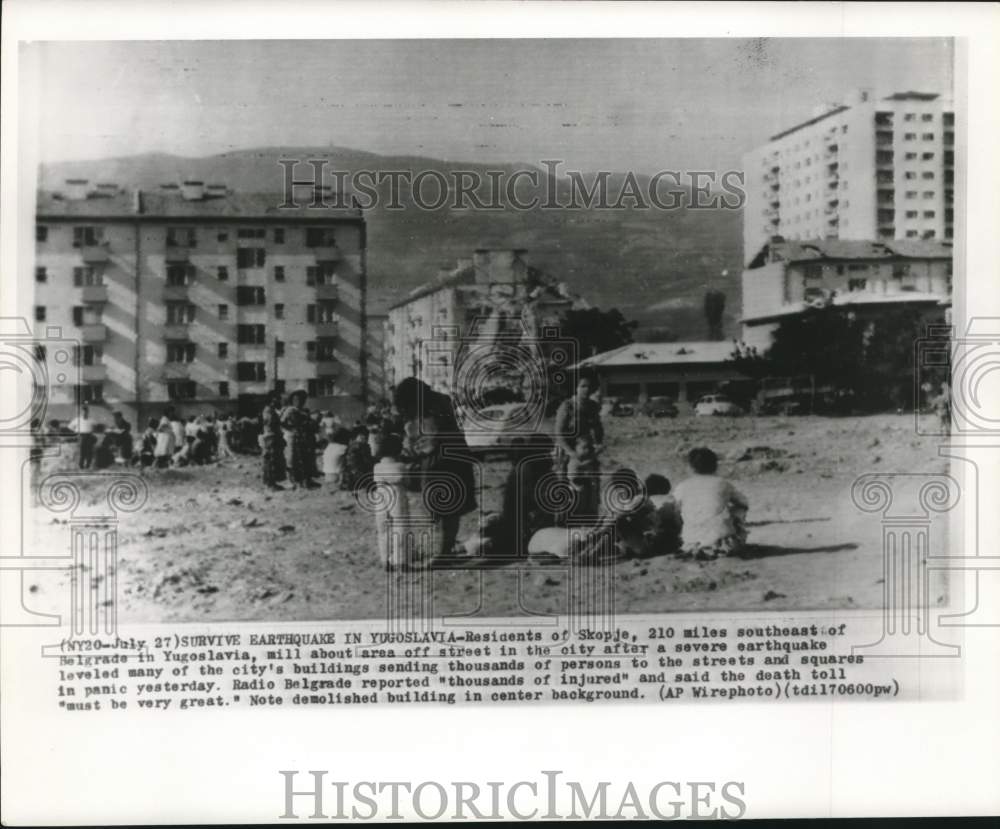 1963 Skopje, Yugoslavia Residents Outside after Earthquake-Historic Images