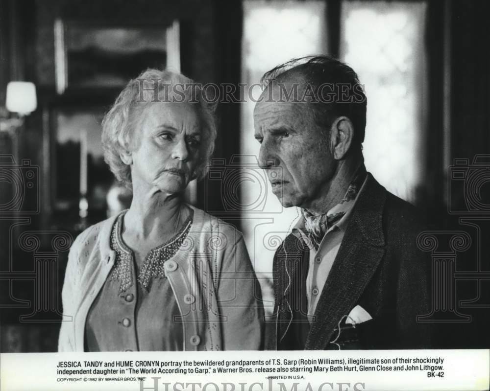 1982 Press Photo Jessica Tandy & Hume Cronyn in "The World According to Garp" - Historic Images