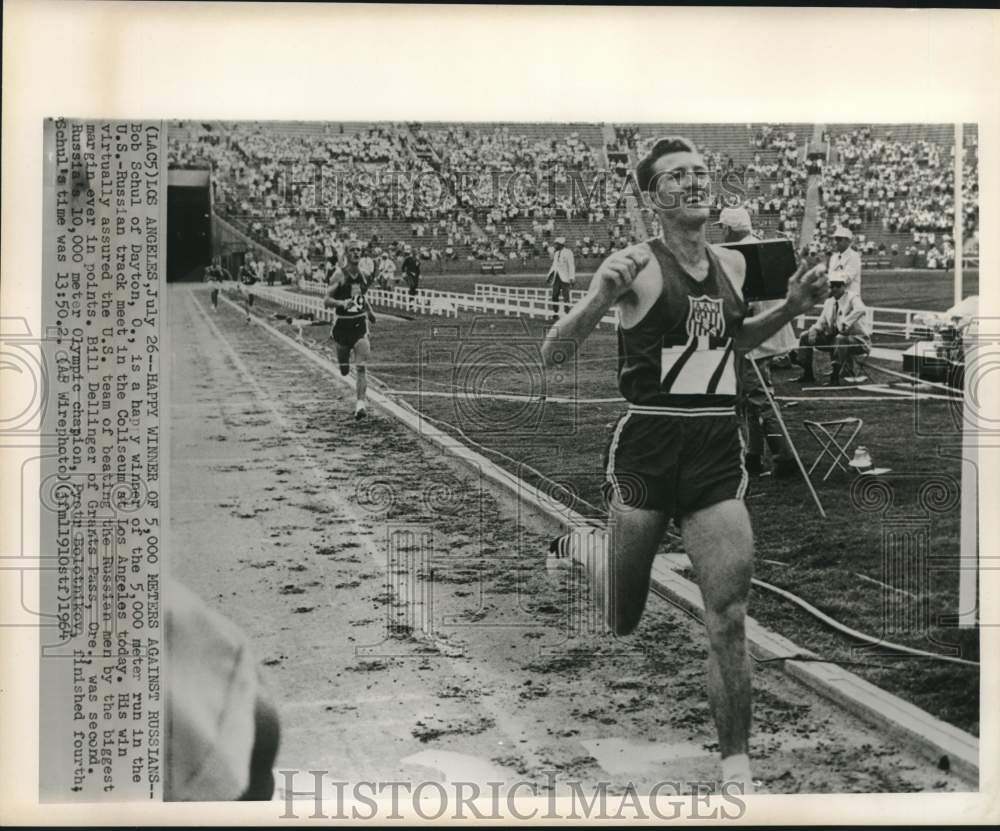 1964 Runner Bob Schul Wins 5,000 Meter Race at U.S.-Russian Meet-Historic Images