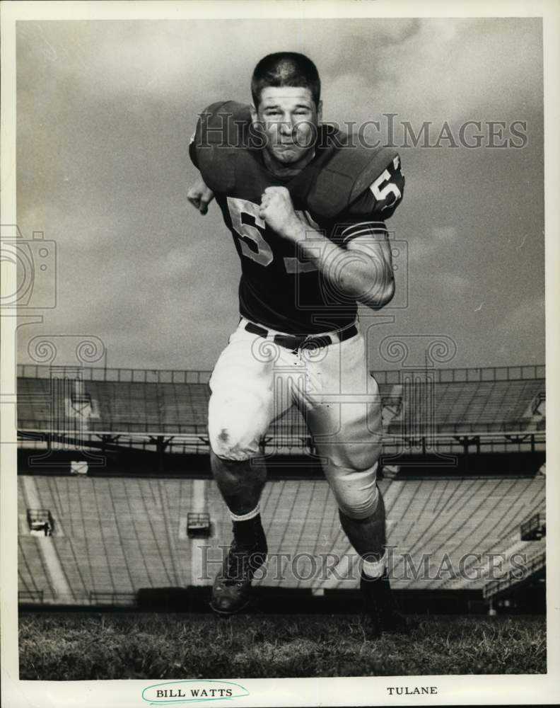 1962 Press Photo Bill Watts, Tulane University Football Player - nox49080 - Historic Images