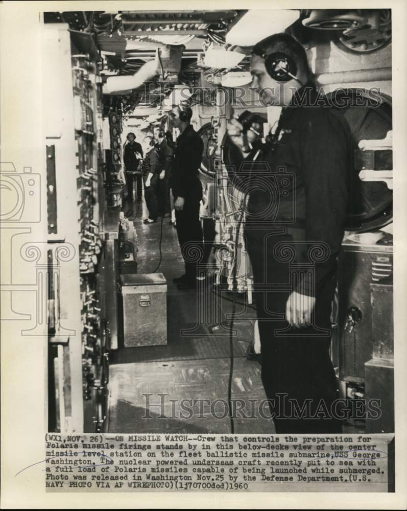 1960 Press Photo USS George Washington Prepares for Polaris Missile Firing - Historic Images