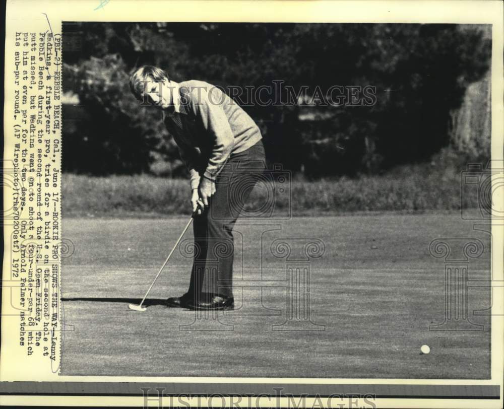 1972 Press Photo Pro Golfer Lanny Wadkins at U.S. Open, Pebble Beach - nox49996- Historic Images