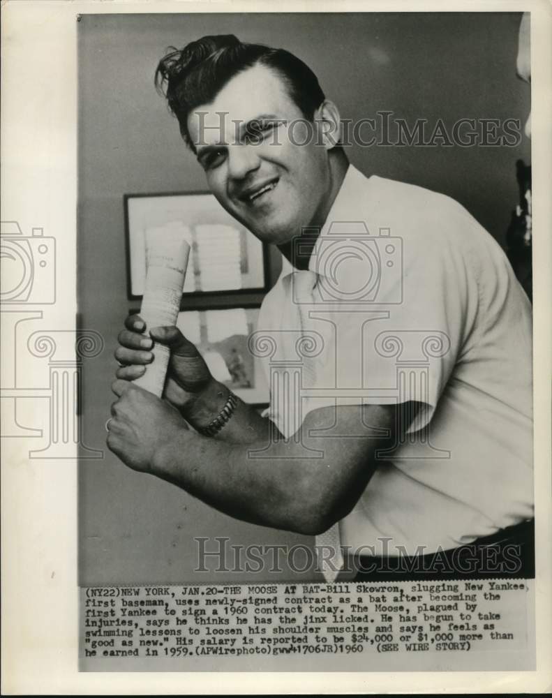 1960 Press Photo Bill Skowron, slugging New Yankee first baseman - nox52775 - Historic Images