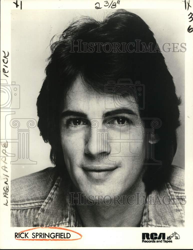 1982 Press Photo RCA recording artists Rick Springfield. - nox54069 - Historic Images