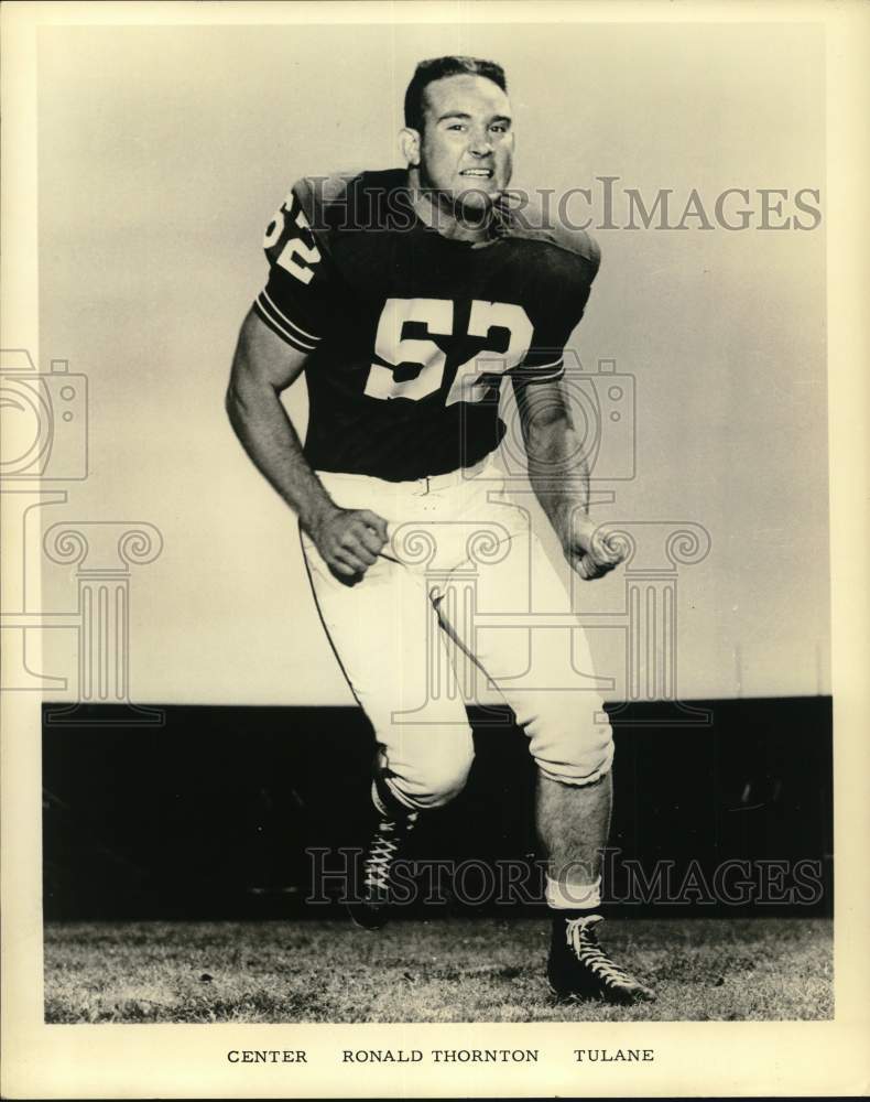 1967 Press Photo Tulane&#39;s football player #52, center, Ronald Thornton. - Historic Images