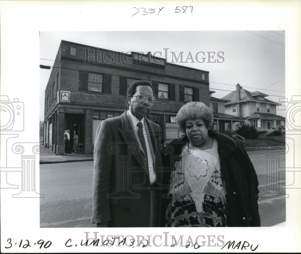 1990 Press Photo David Fattah & his wife Sister Falaka Fattah at House of Umoja - Historic Images