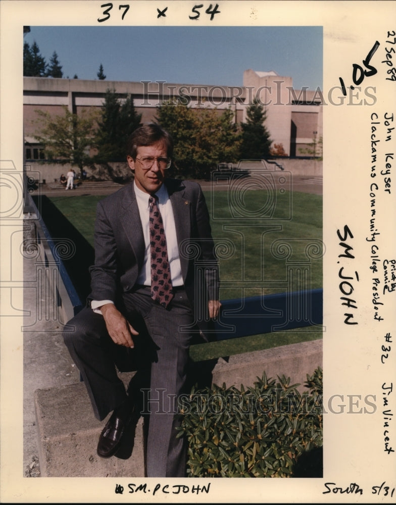 1989 Press Photo Clakamas Community College President John Keyser - ora48481 - Historic Images