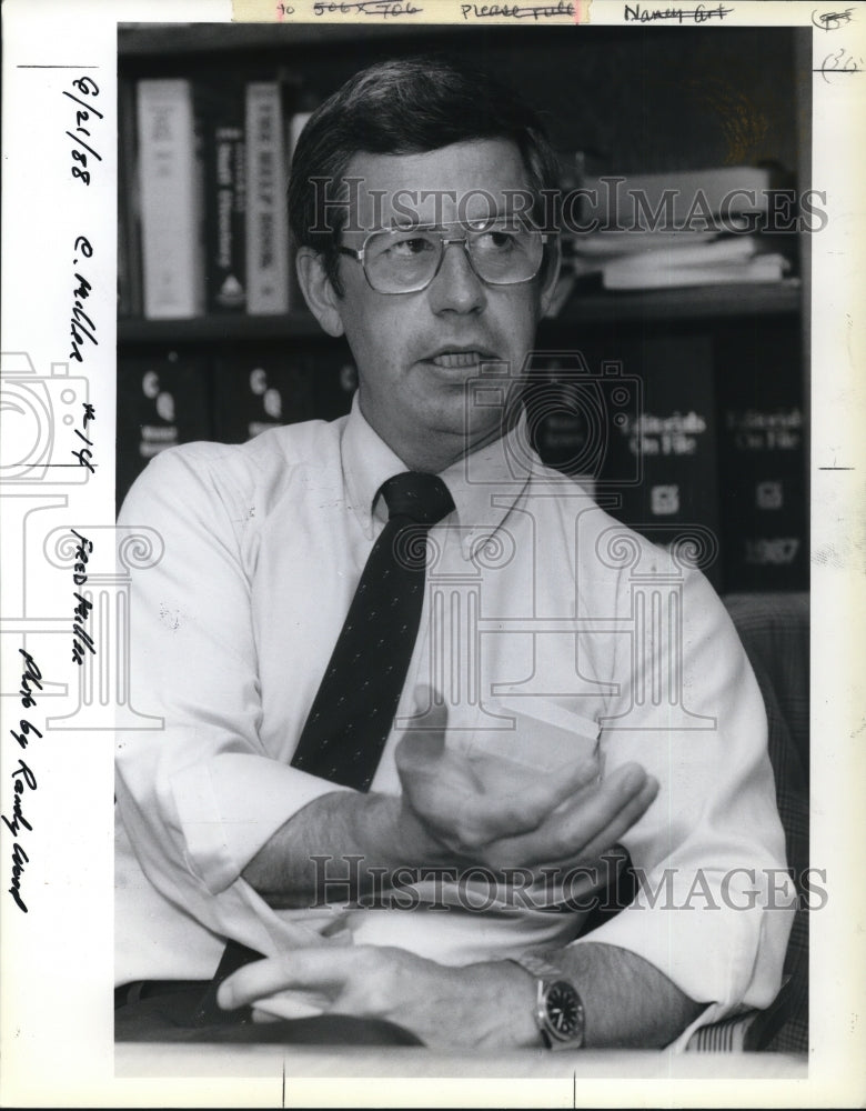 1990 Press Photo Fred Miller "we want to preserve some quality programs instead - Historic Images