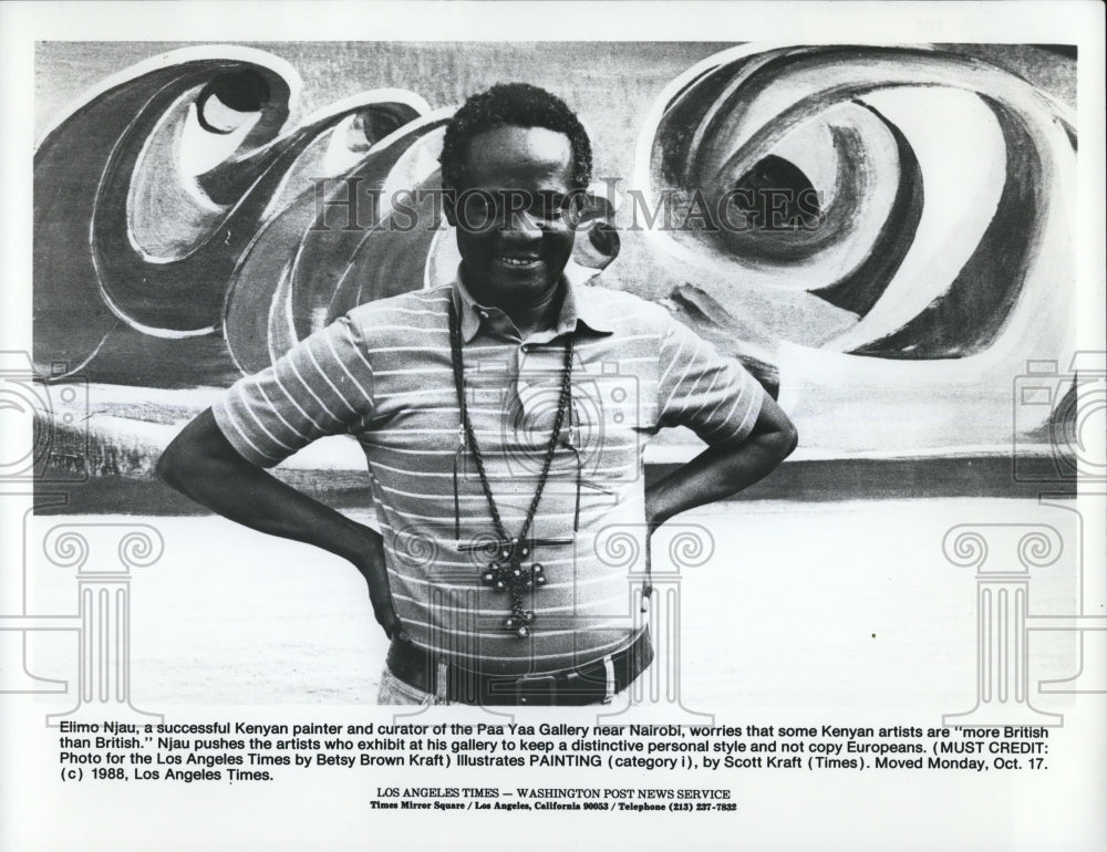 1989 Press Photo Elimp Njau Curator Paa yaa Gallery Nairobi - ora70581 - Historic Images