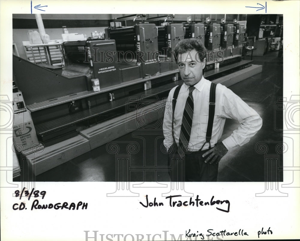 1989 Press Photo John Trachtenberg President Rono Graphic Communications Co,- Historic Images