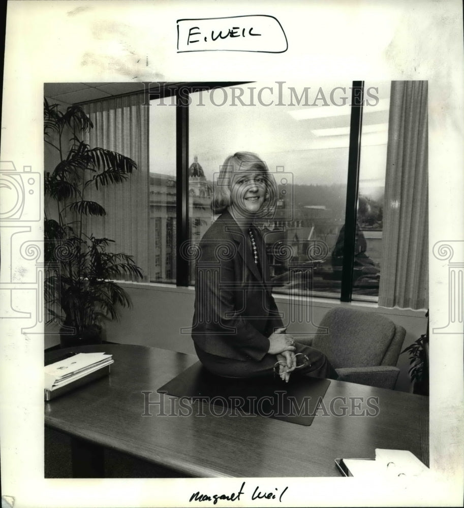 1987 Press Photo Margaret Weil recently rented an office in downtown Portland- Historic Images