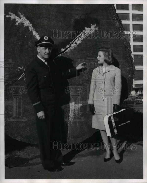 1964 British actress Roberta Woolley with driver Harold Halderman