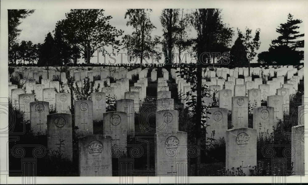 1974 Cemetery five miles from Caen France holds British &amp; German-Historic Images
