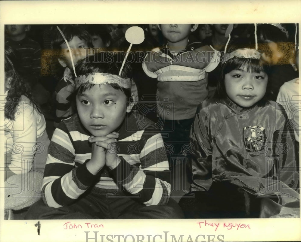 1985 Press Photo John Tran and Thuy Nguyen at Washington School - orb39437- Historic Images