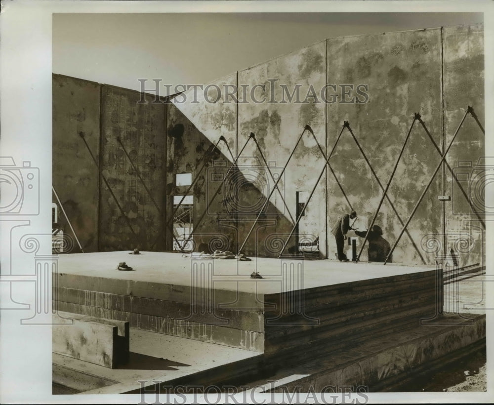 1963 Press Photo Exterior Walls of new Rockwood School - orb46539 - Historic Images