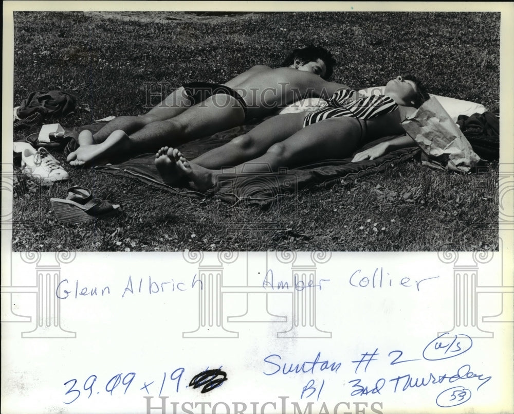 1983 Press Photo t Willamette Park-summer sunbathing - orb53087- Historic Images