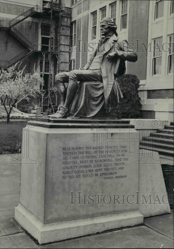 1959 Press Photo Statue of Thomas Jefferson in Portland - orb57455- Historic Images