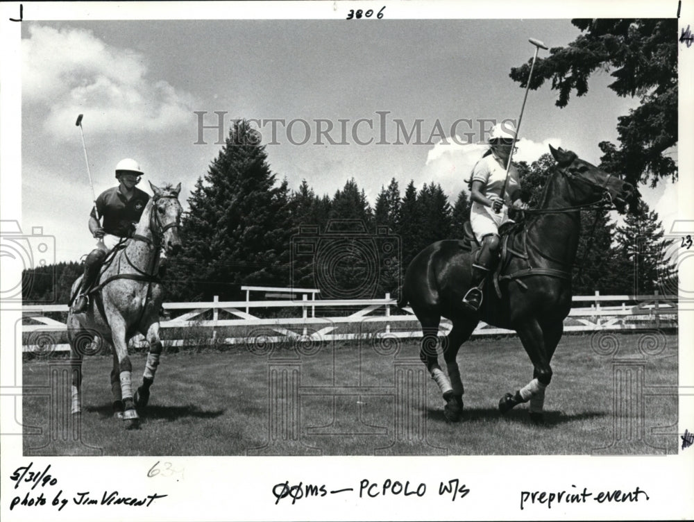 1990 Press Photo Michael James &amp; Patti Ford-Parrott Creek Ranch Polo Classic - Historic Images