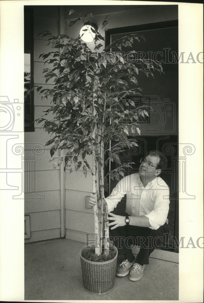 1987 Press Photo Murray Westenskow wants to start marketing artificial trees- Historic Images