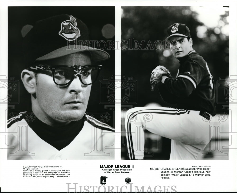 1994 Press Photo Charlie Sheen in Major League II - Historic Images
