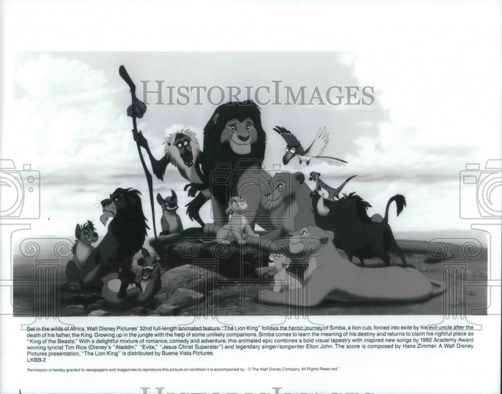 1994 Press Photo Animated epic features Simba, a lion cub in "Lion King" - Historic Images