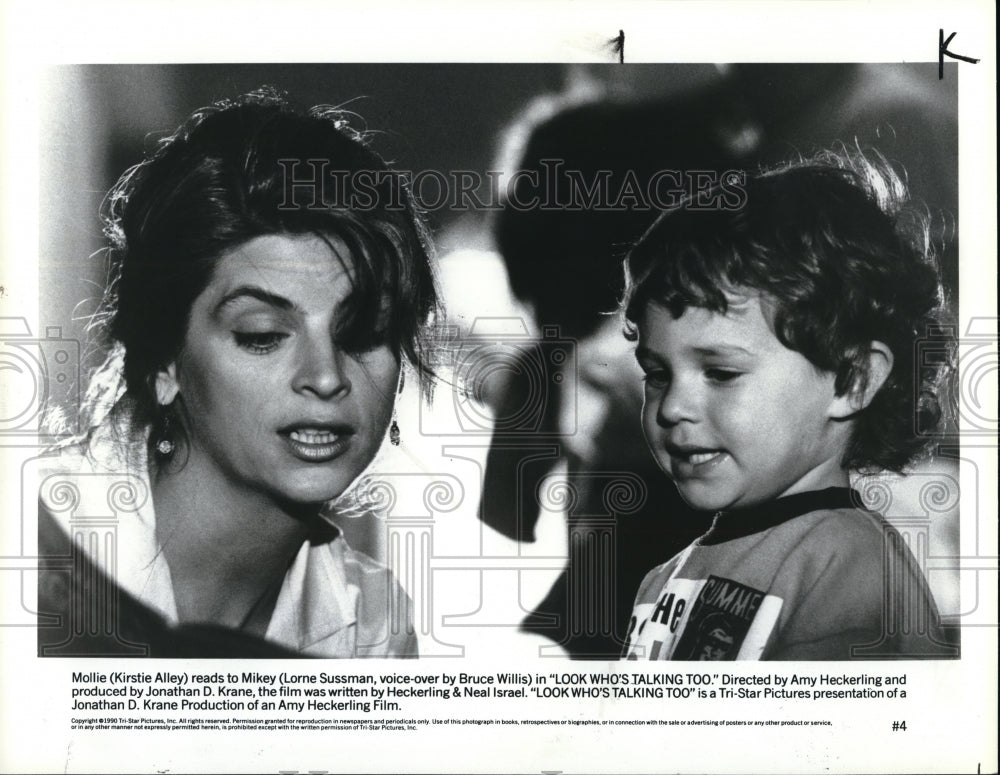 1990 Press Photo Kirstie Alley and Lorne Sussman in Look Who&#39;s Talking Too- Historic Images
