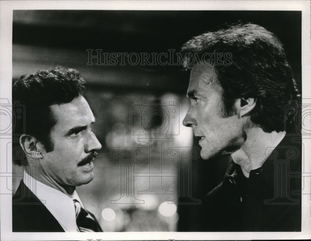1980 Press Photo Bradford Dillman and Clint Eastwood in The Enforcer - orp03510 - Historic Images