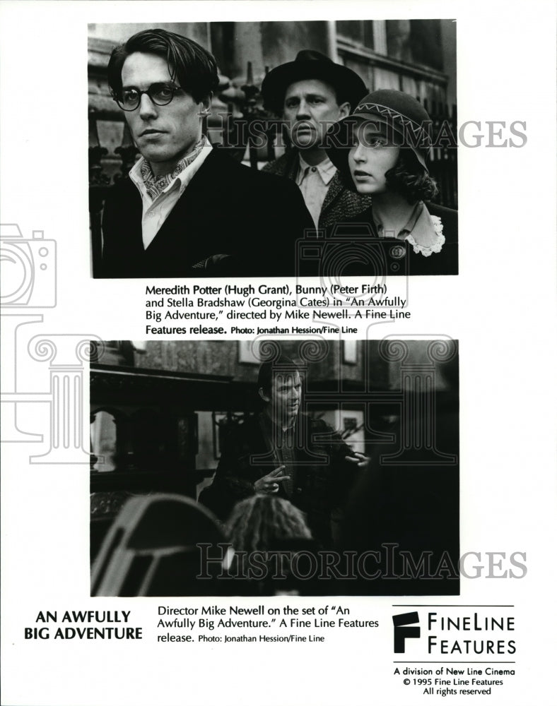 1995 Press Photo Hugh Grant, Georgina Cates in An Awfully Big Adventure - Historic Images