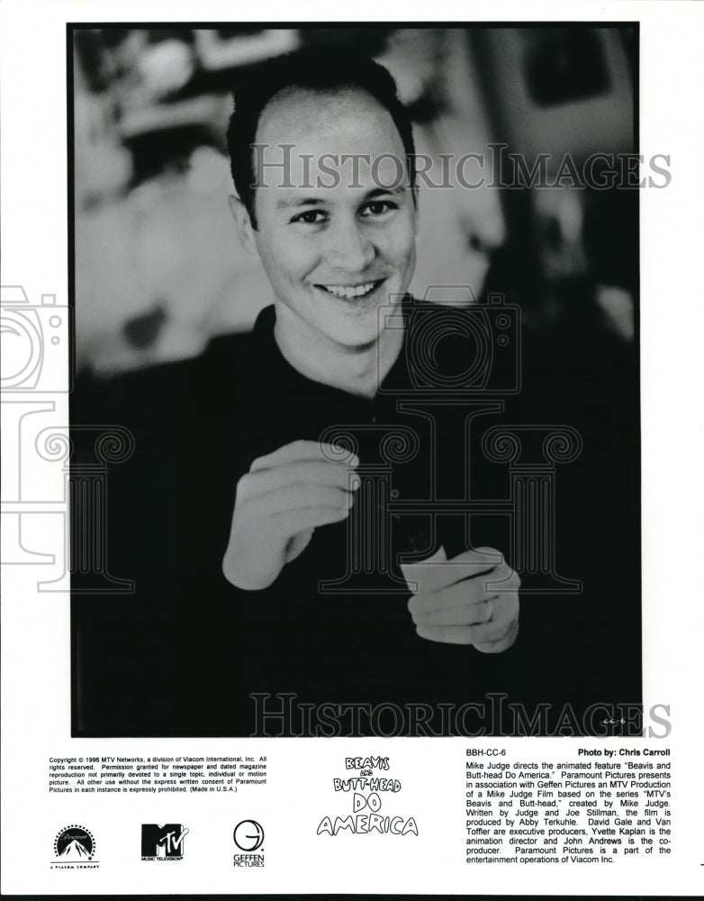 1996 Press Photo Mike Judge directs Beavis u0026 Butt head Do America