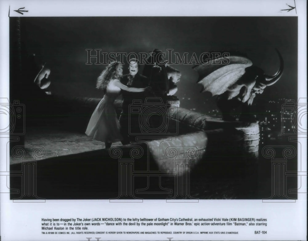 1989 Press Photo Jack Nicholson, Kim Basinger in Batman - orp06350 - Historic Images
