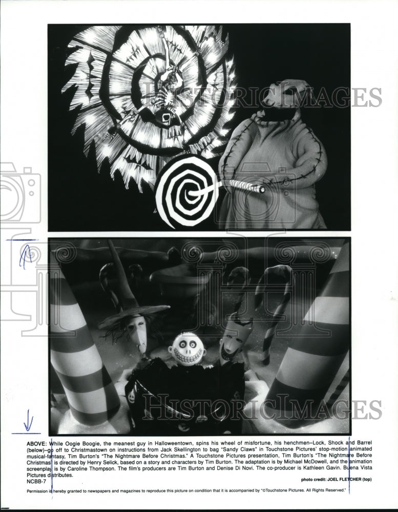 1993 Press Photo Scenes from The Nightmare Before Christmas - Historic Images