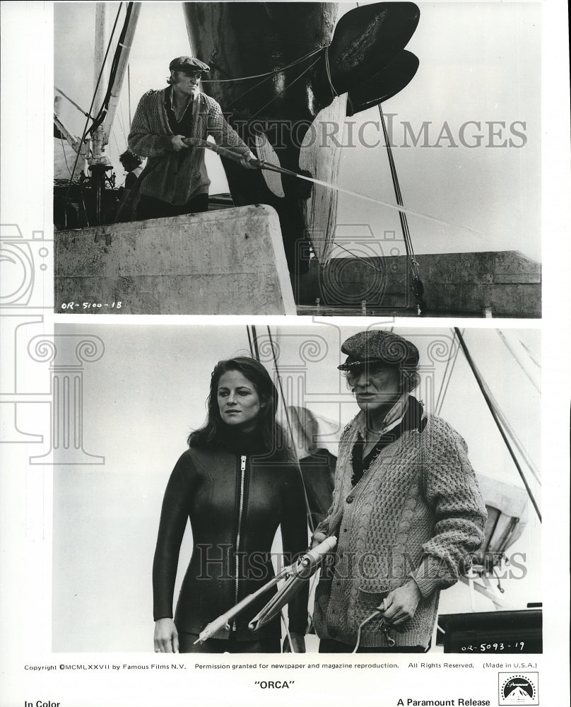 Press Photo Richard Harris played as Fisherman in Orca Film. - Historic Images