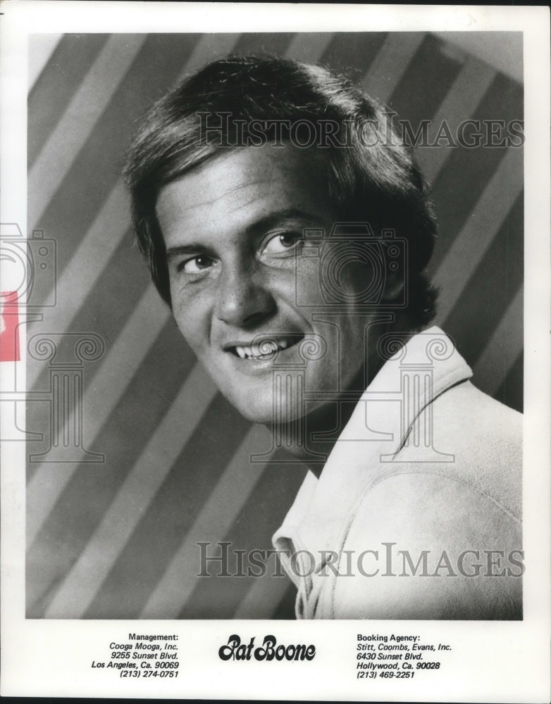 1973 Press Photo Pat Boone American Rock Pop Christian Singer Actor Writer - Historic Images