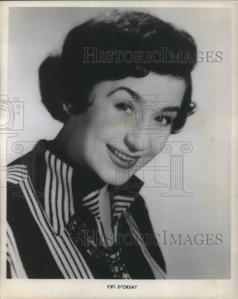 1958 Press Photo Fifi D&#39;Orsay Canadian Actress - orp12827 - Historic Images