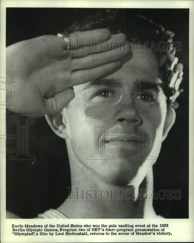 1936 Press Photo Earle Meadows, pole vaulting winner, Berlin Olympic Games- Historic Images