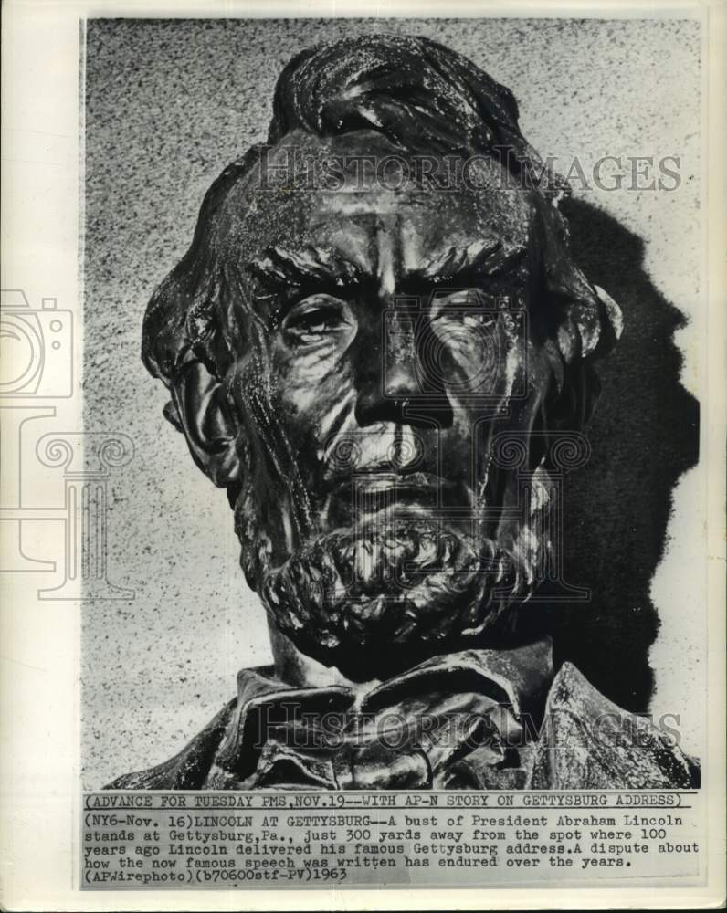1963 Statue of President Abraham Lincoln, Gettysburg, Pennsylvania-Historic Images
