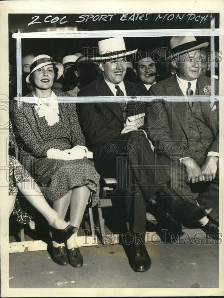 Press Photo Boxer Gene Tunney &amp; wife at Schmeling-Sharkey Contest - pia01475- Historic Images