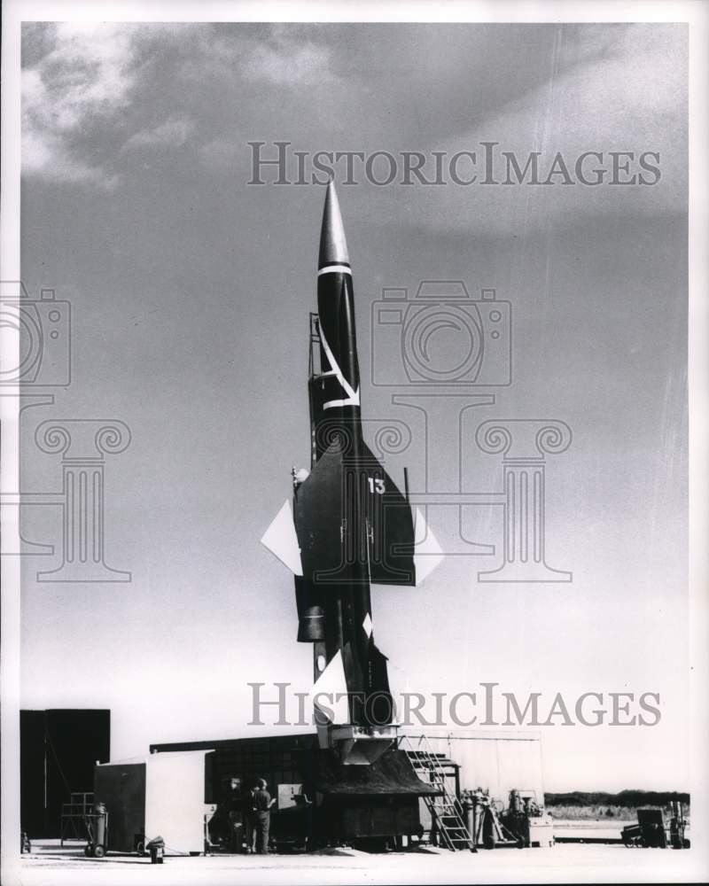 1958 Press Photo IM-99 Bomarc missile, Patrick Air Force Base, Florida - Historic Images