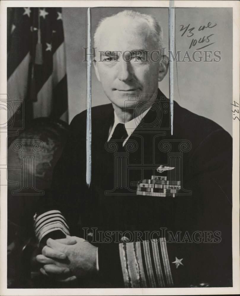 1973 Press Photo Vice Chief of Naval Operations Admiral James S. Russell - Historic Images