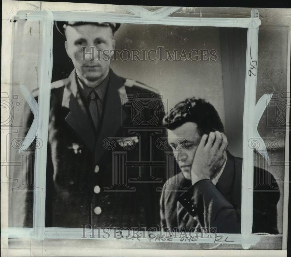 1960 Francis Powers reads translation of trial proceedings, Moscow-Historic Images