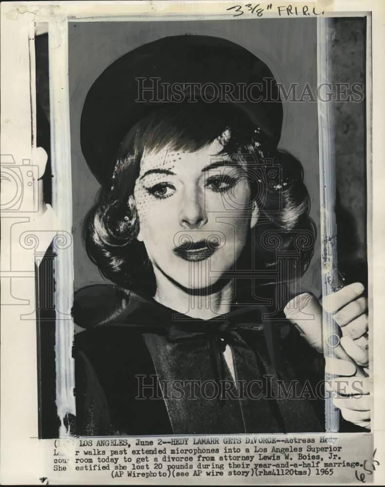 1965 Actress Hedy Lamarr, Los Angeles Superior courtroom, California-Historic Images