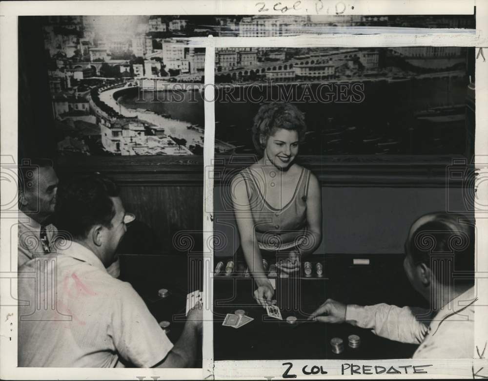 1953 Dealer Ann Hunter serves up cards at a casino in Las Vegas, NV-Historic Images