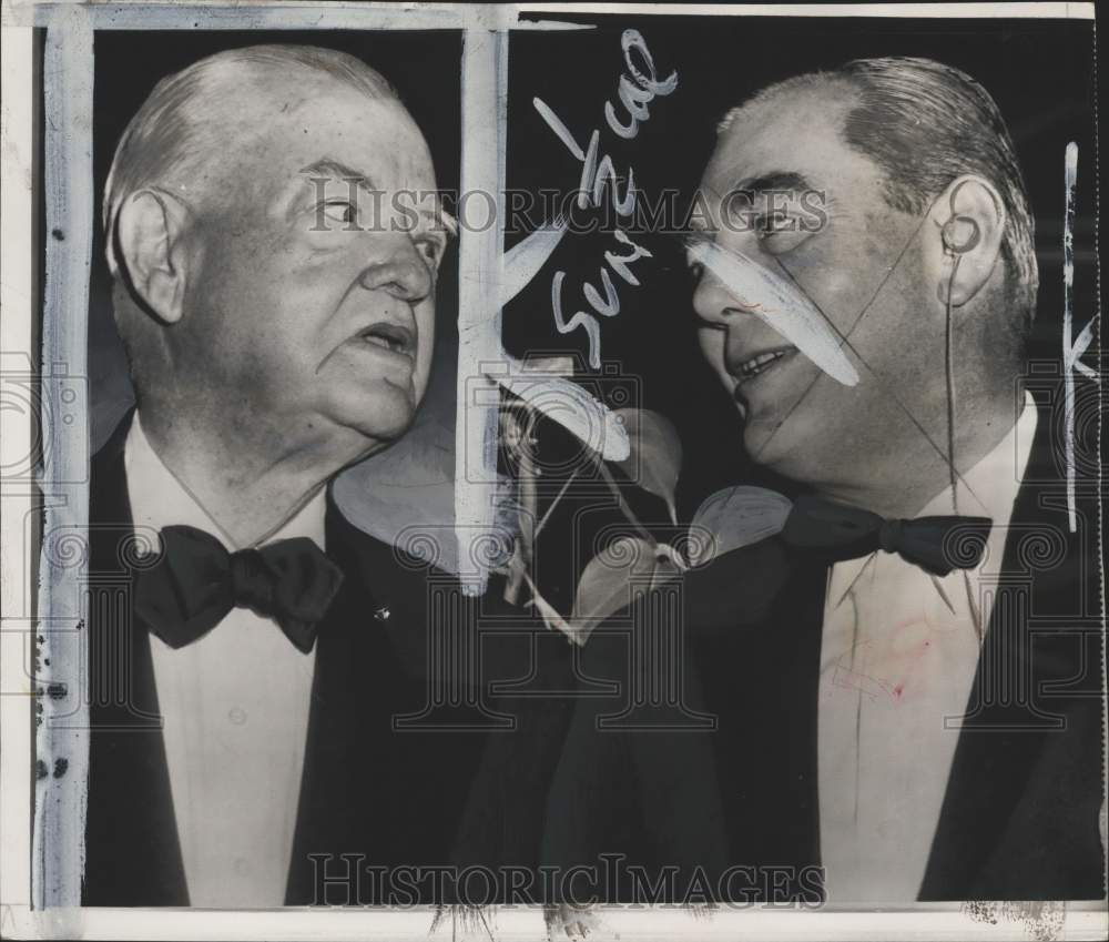 1957 Former President Herbert Hoover & son Herbert Jr. talking, DC-Historic Images