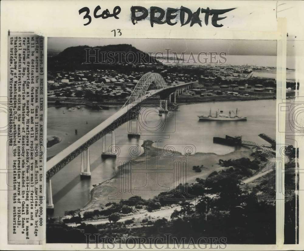 1962 The bridge across Panama Canal linking North and South America - Historic Images